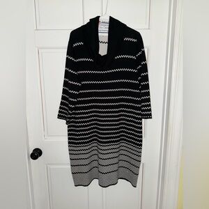 Studio One Charcoal and Cream Knit Dress